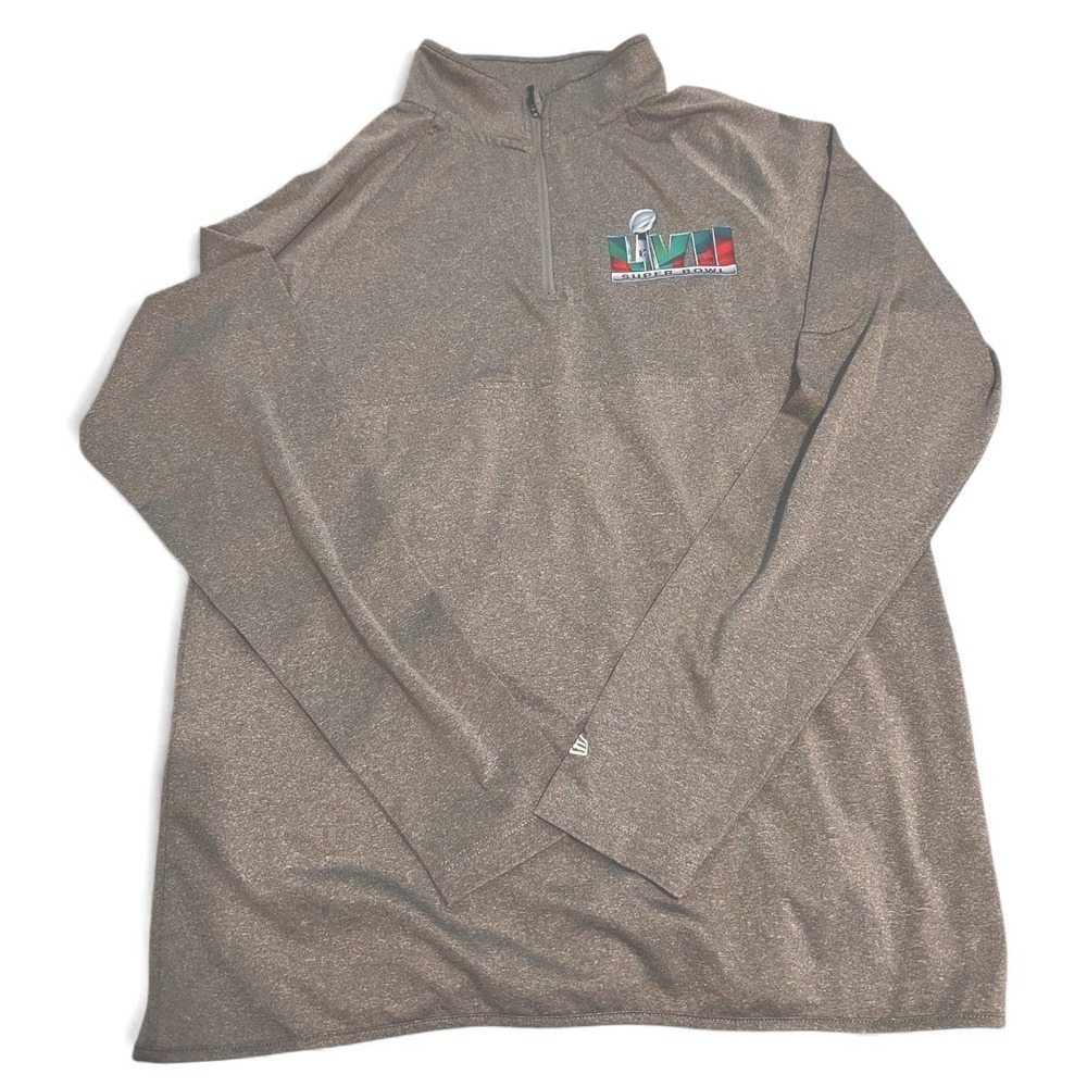 Super Bowl LVII 2023 STAFF Teammate Pullover 1/4 zip Jacket Gray Sz M